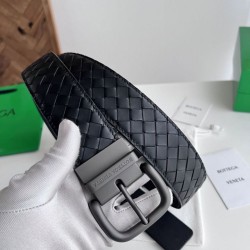 1:1 Replica Bottega Veneta Men's Intreccio Reversible Belt Black Knockoff