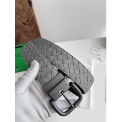 1:1 Replica Bottega Veneta Men's Intreccio Reversible Belt Gray Knockoff