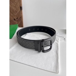 1:1 Replica Bottega Veneta Men's Intreccio Reversible Belt Gray Knockoff