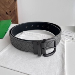 1:1 Replica Bottega Veneta Men's Intreccio Reversible Belt Gray Knockoff