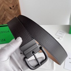 1:1 Replica BV Men's Reversible Leather Belt Black Knockoff