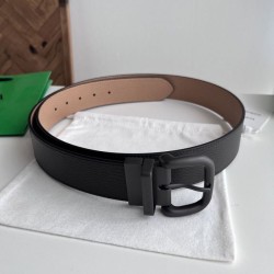 1:1 Replica BV Men's Reversible Leather Belt Black Knockoff