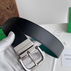 1:1 Replica BV Men's Reversible Leather Belt Black/Blue Knockoff