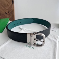 1:1 Replica BV Men's Reversible Leather Belt Black/Blue Knockoff