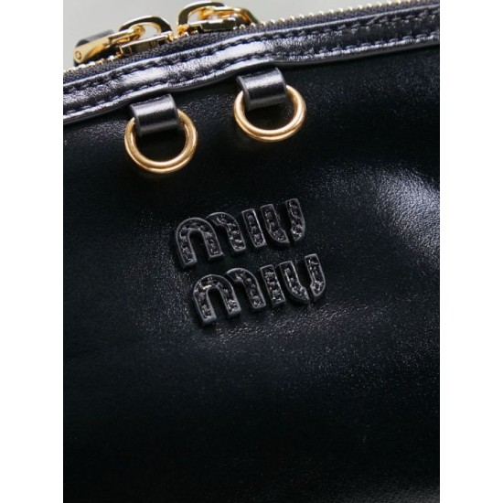 1:1 Replica Miu Miu Honey Caprice Shell Print Clutch 5BF131 Black Knockoff