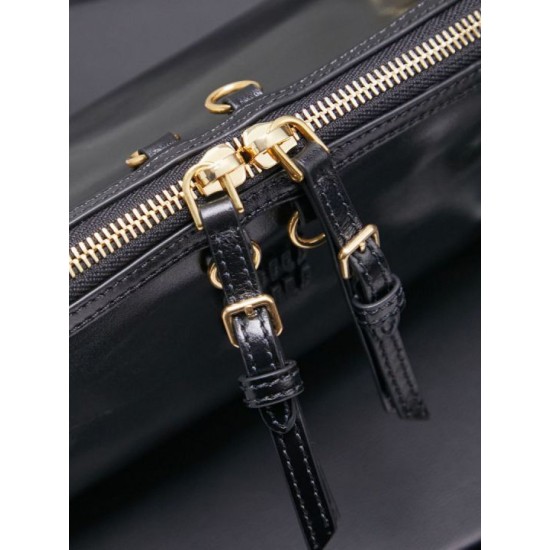 1:1 Replica Miu Miu Honey Caprice Shell Print Clutch 5BF131 Black Knockoff
