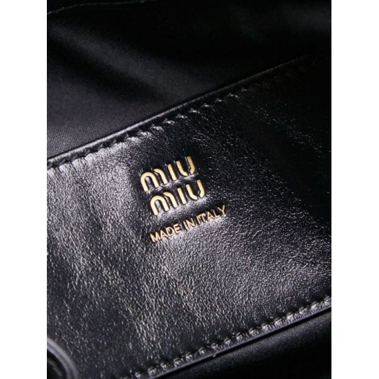 1:1 Replica Miu Miu Honey Caprice Shell Print Clutch 5BF131 Black Knockoff