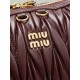 1:1 Replica Miu Miu Caprice Quilted Nappa Clutch 5BF130 Burgundy Knockoff