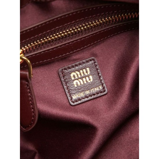 1:1 Replica Miu Miu Caprice Quilted Nappa Clutch 5BF130 Burgundy Knockoff