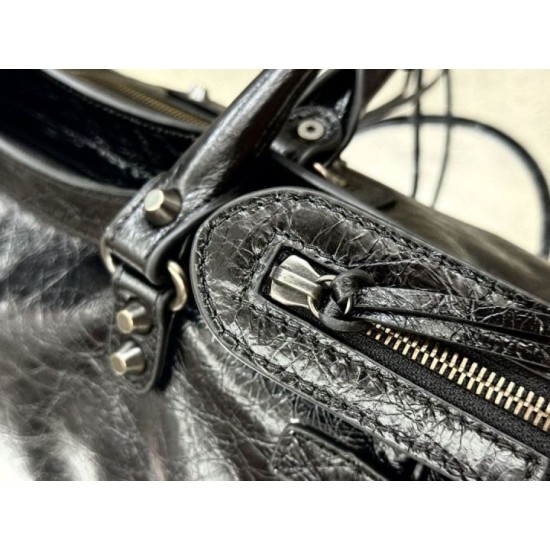 1:1 Replica Balenciaga Le City East-West Shoulder Bag Black Knockoff