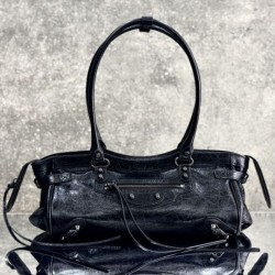 1:1 Replica Balenciaga Le City East-West Shoulder Bag Black Knockoff