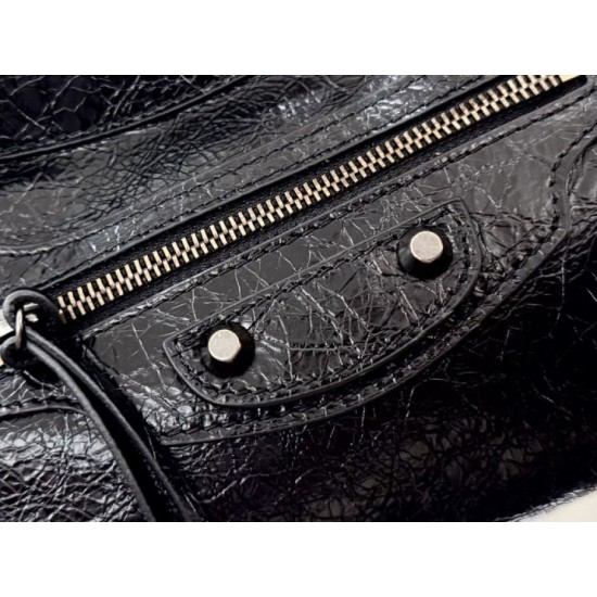 1:1 Replica Balenciaga Le City East-West Shoulder Bag Black Knockoff
