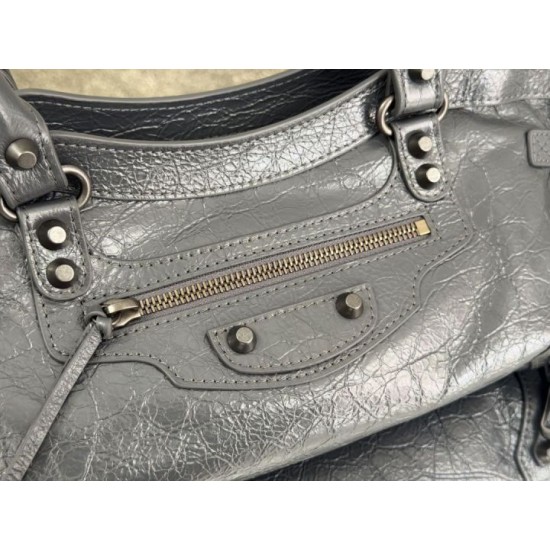 1:1 Replica Balenciaga Le City East-West Crossbody Bag Gray Knockoff