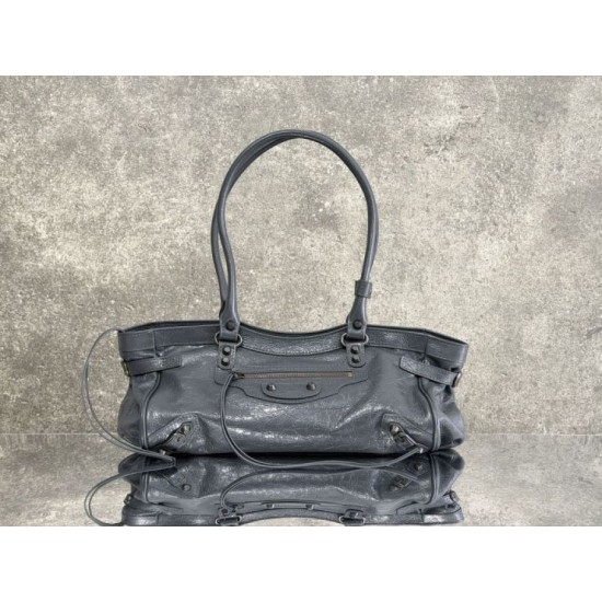 1:1 Replica Balenciaga Le City East-West Crossbody Bag Gray Knockoff