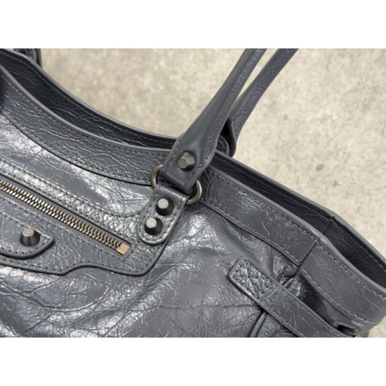 1:1 Replica Balenciaga Le City East-West Crossbody Bag Gray Knockoff