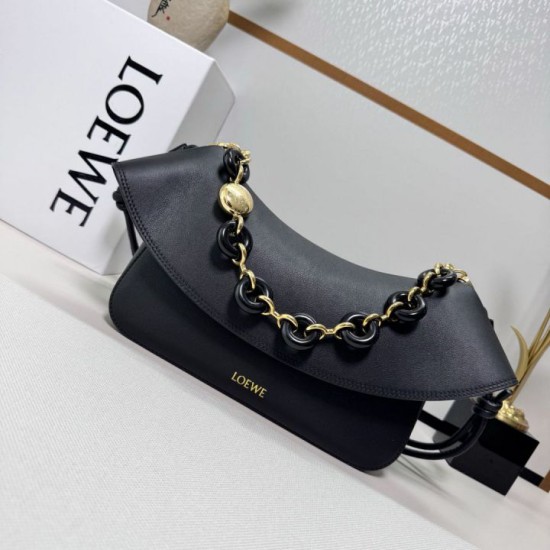 1:1 Replica Loewe Ola Medium Shoulder Bag Black Knockoff