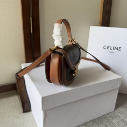 1:1 Replica Celine Mini Besace Clea Triomphe Canvas Bag Calfskin Knockoff
