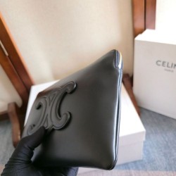 1:1 Replica Celine Small Clutch with Shoulder Strap Smooth Calfskin Black Knockoff