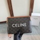 1:1 Replica Celine Small Clutch with Shoulder Strap Triomphe Canvas Knockoff