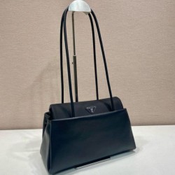 AAA Replica Prada Passage Medium Bag with Re-Nylon Flap 1BA495 Black 1:1 Replica Prada Passage Medium Bag with Re-Nylon Flap 1BA495 Black Knockoff