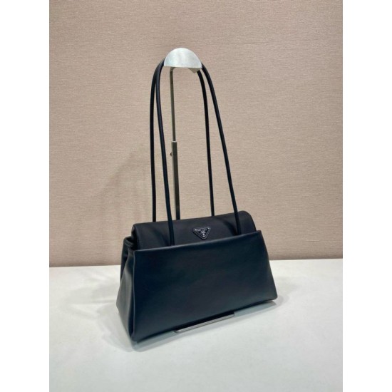 AAA Replica Prada Passage Medium Bag with Re-Nylon Flap 1BA495 Black 1:1 Replica Prada Passage Medium Bag with Re-Nylon Flap 1BA495 Black Knockoff