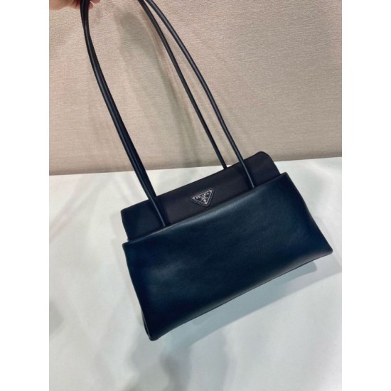 AAA Replica Prada Passage Medium Bag with Re-Nylon Flap 1BA495 Black 1:1 Replica Prada Passage Medium Bag with Re-Nylon Flap 1BA495 Black Knockoff