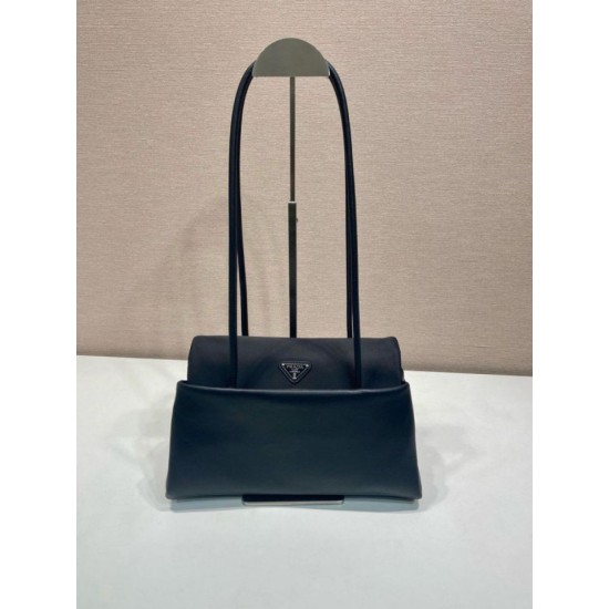 AAA Replica Prada Passage Medium Bag with Re-Nylon Flap 1BA495 Black 1:1 Replica Prada Passage Medium Bag with Re-Nylon Flap 1BA495 Black Knockoff