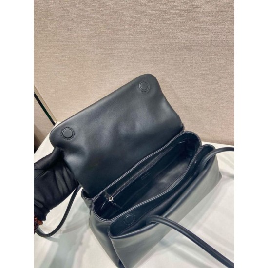 AAA Replica Prada Passage Medium Bag with Re-Nylon Flap 1BA495 Black 1:1 Replica Prada Passage Medium Bag with Re-Nylon Flap 1BA495 Black Knockoff