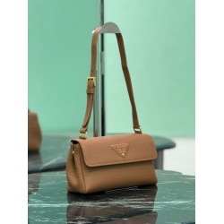 1:1 Replica Prada Flap Crossbody Bag 1BN022 Brown Knockoff