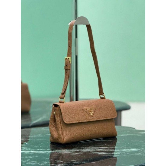 1:1 Replica Prada Flap Crossbody Bag 1BN022 Brown Knockoff