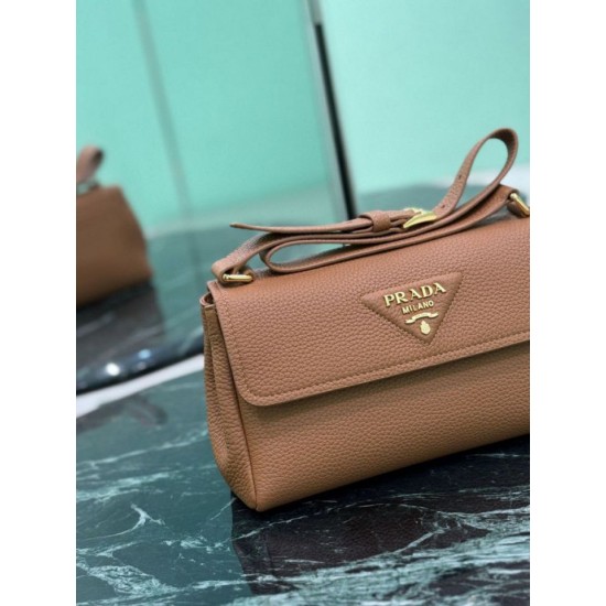 1:1 Replica Prada Flap Crossbody Bag 1BN022 Brown Knockoff