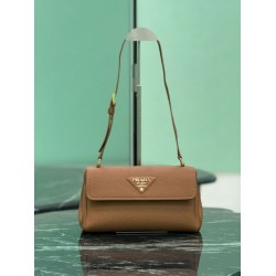 1:1 Replica Prada Flap Crossbody Bag 1BN022 Brown Knockoff