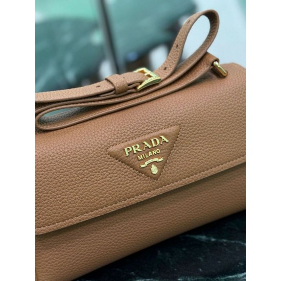 1:1 Replica Prada Flap Crossbody Bag 1BN022 Brown Knockoff