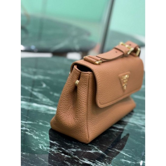 1:1 Replica Prada Flap Crossbody Bag 1BN022 Brown Knockoff