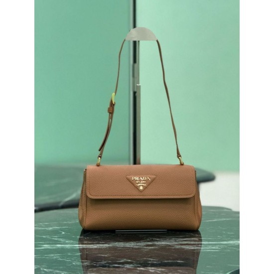 1:1 Replica Prada Flap Crossbody Bag 1BN022 Brown Knockoff