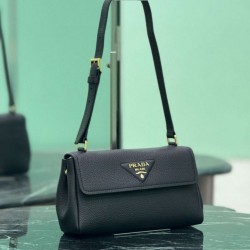 AAA Replica Prada Flap Crossbody Bag 1BN022 Black 1:1 Replica Prada Flap Crossbody Bag 1BN022 Black Knockoff