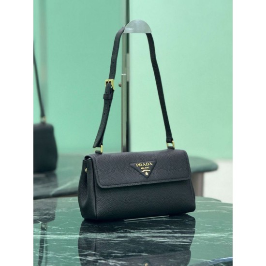 1:1 Replica Prada Flap Crossbody Bag 1BN022 Black Knockoff