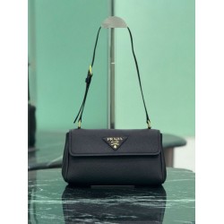 1:1 Replica Prada Flap Crossbody Bag 1BN022 Black Knockoff
