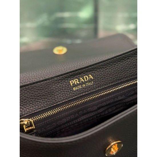 1:1 Replica Prada Flap Crossbody Bag 1BN022 Black Knockoff