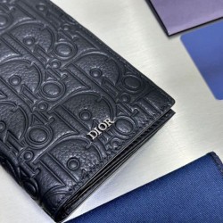 1:1 Replica Dior Oblique Galaxy Vertical Bifold Wallet Black Knockoff