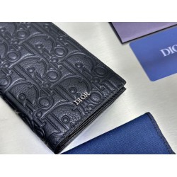 1:1 Replica Dior Oblique Galaxy Vertical Bifold Wallet Black Knockoff