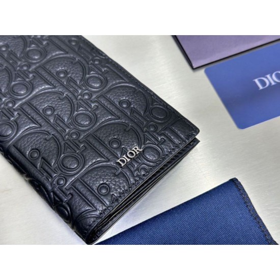 1:1 Replica Dior Oblique Galaxy Vertical Bifold Wallet Black Knockoff