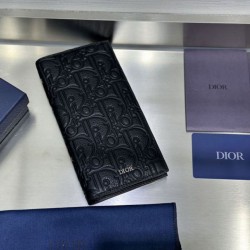 1:1 Replica Dior Oblique Galaxy Vertical Bifold Wallet Black Knockoff