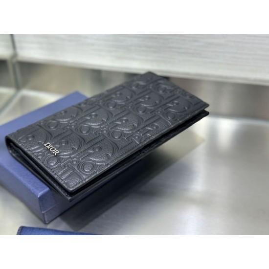 1:1 Replica Dior Oblique Galaxy Vertical Bifold Wallet Black Knockoff