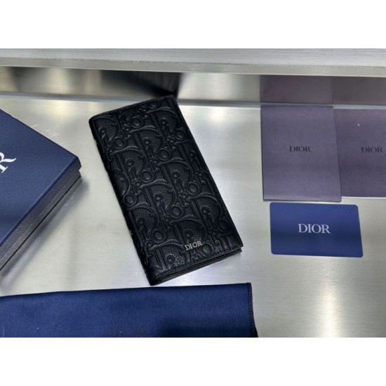1:1 Replica Dior Oblique Galaxy Vertical Bifold Wallet Black Knockoff