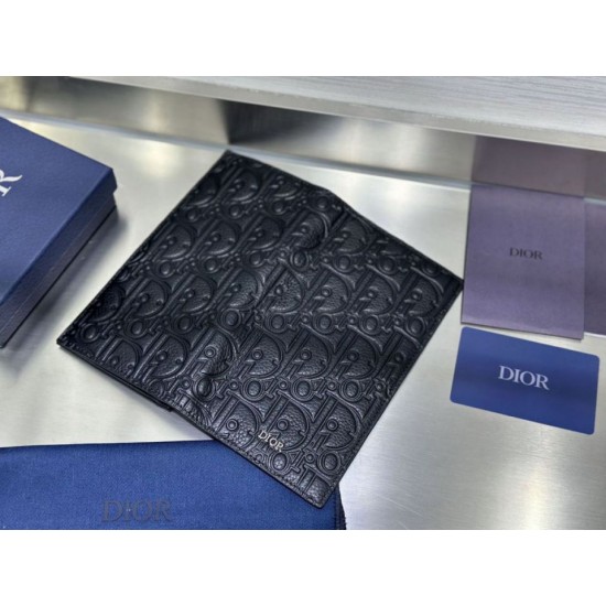 1:1 Replica Dior Oblique Galaxy Vertical Bifold Wallet Black Knockoff