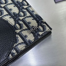 1:1 Replica Dior Saddle Oblique Jacquard Long Vertical Wallet Black Knockoff