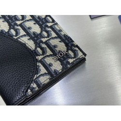 1:1 Replica Dior Saddle Oblique Jacquard Long Vertical Wallet Black Knockoff