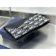 1:1 Replica Dior Saddle Oblique Jacquard Long Vertical Wallet Black Knockoff