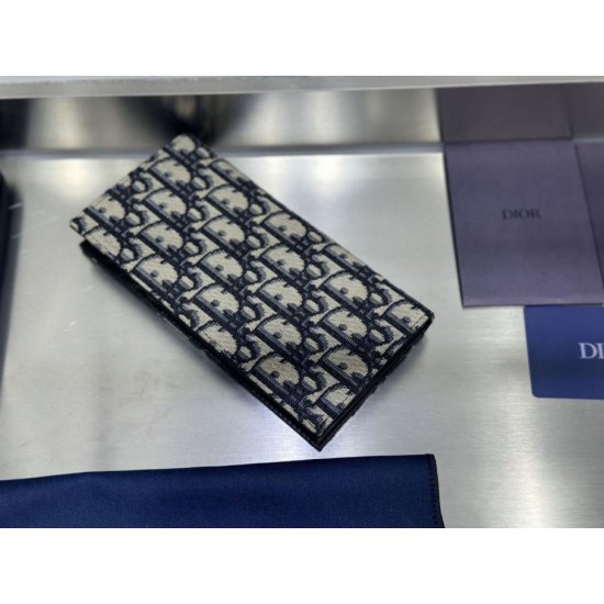 1:1 Replica Dior Long Vertical Wallet Beige/Black Oblique Jacquard Long Dior Wallet Knockoff
